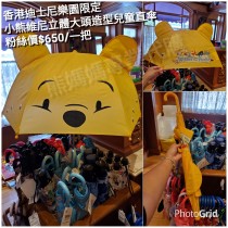 香港迪士尼樂園限定 小熊維尼 立體大頭造型兒童直傘